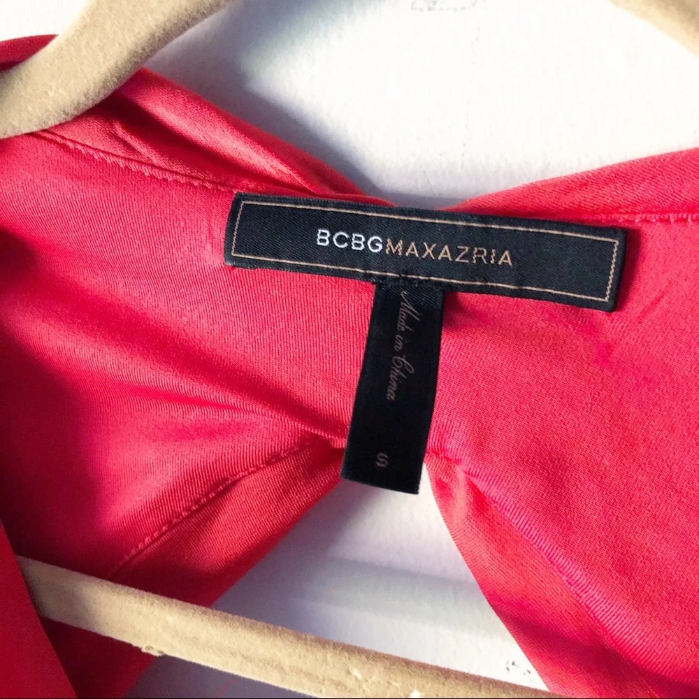 BCBGMaxAzria Lou Poppy Orange Ruched Bodycon Dress Size Small - Picture 6 of 8